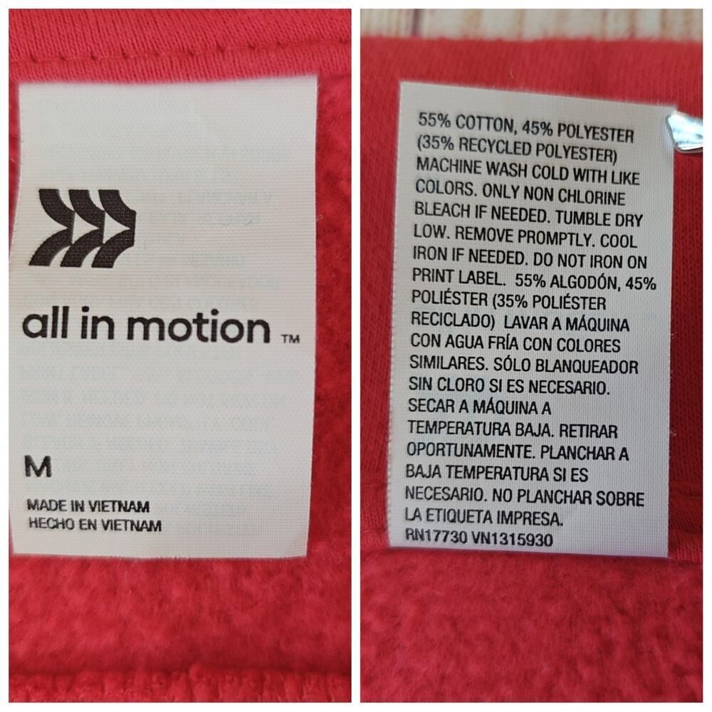 All in Motion oversized cropped half zip fleece pullover sz M - Picture 11 of 11